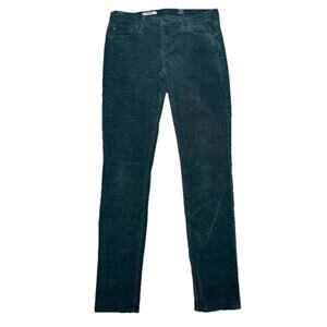 AG Adriano Goldschmied 28R Green Stevie Ankle Slim Straight Corduroy Pants